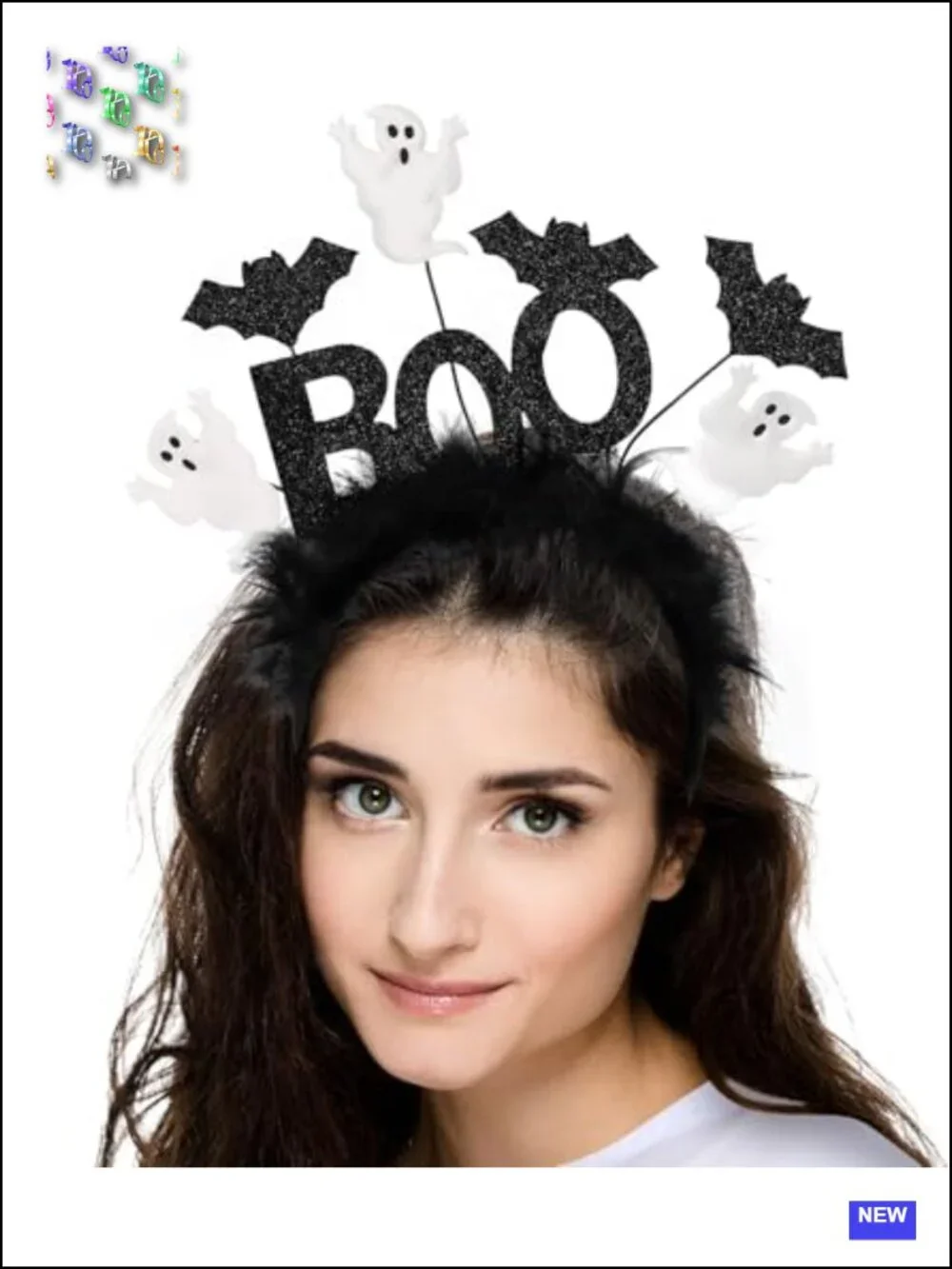 Ghost Halloween Costume Set for Women with Poncho Tights Headband Candy Bag